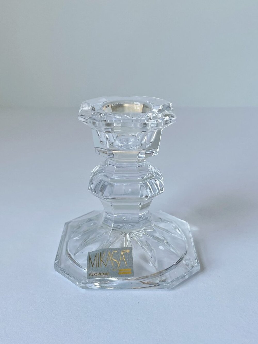 Mikasa Slovenia Crystal Taper Candle Holder 3 Inch